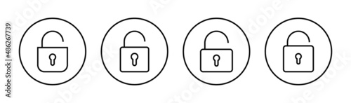 Unlock icons set. Unlock sign and symbol. unlocked padlock icon