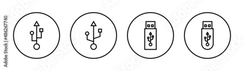 Usb icons set. Flash disk sign and symbol. flash drive sign.