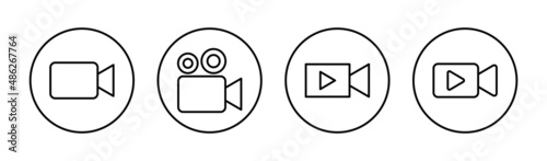 Video icons set. video camera sign and symbol. movie sign. cinema