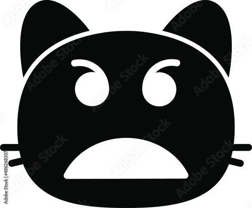 cat angry face Glyph Icon