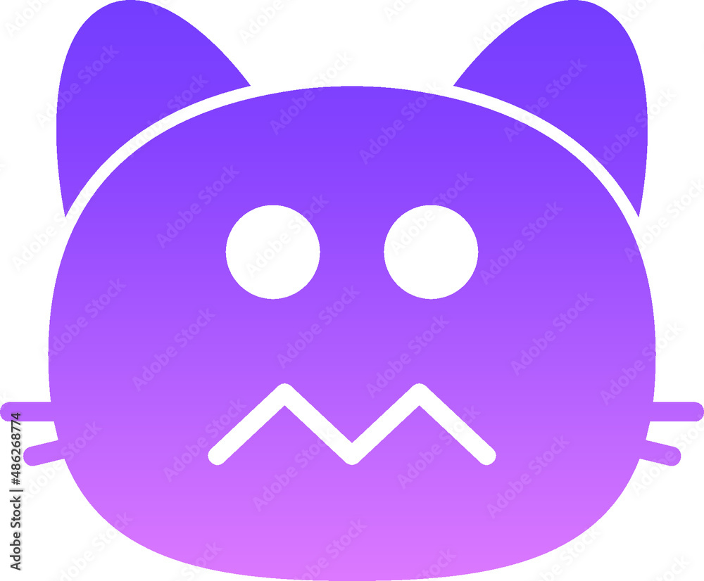 Naklejka premium cat disturb Glyph Gradient