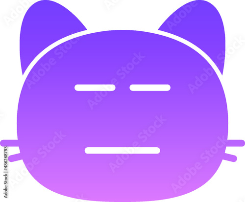 cat expressionless Glyph Gradient