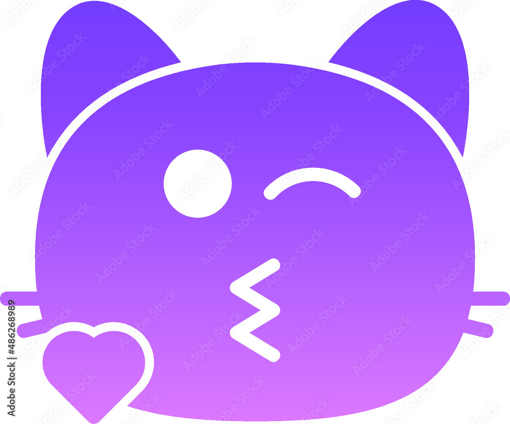 cat kiss I Glyph Gradient cat kiss I Glyph Gradient