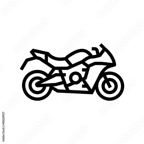 sportbike motorcycle line icon vector. sportbike motorcycle sign. isolated contour symbol black illustration