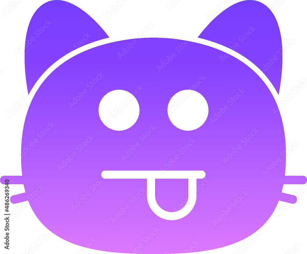 cat tongue out I Glyph Gradient cat tongue out I Glyph Gradient