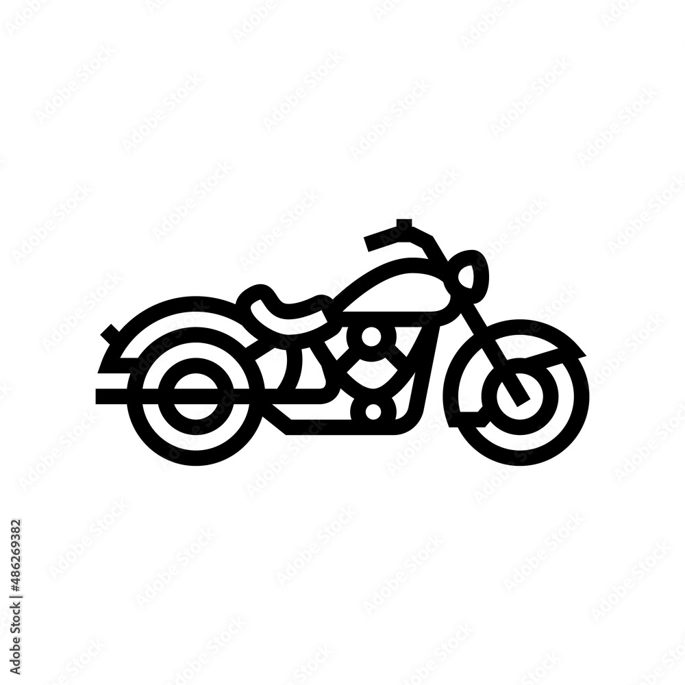 Fototapeta premium cruiser motorcycle line icon vector. cruiser motorcycle sign. isolated contour symbol black illustration