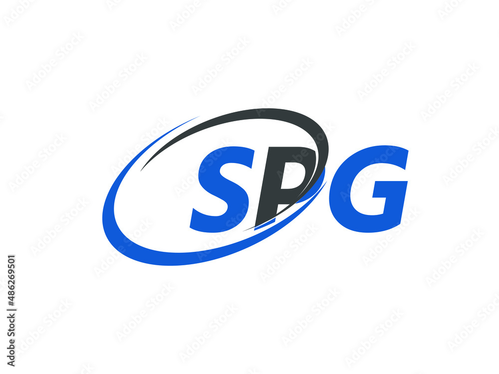 SPG letter creative modern elegant swoosh logo design SPG letter creative modern elegant swoosh logo design