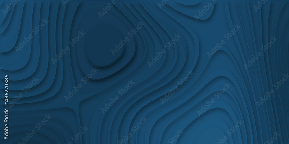 Abstract background with blue wooden background .Creative design with paper cut and deep blue paper cut background. Abstract realistic papercut decoration textured with wavy layers. 3d topography . Abstract background with blue wooden background .Creative design with paper cut and deep blue paper cut background. Abstract realistic papercut decoration textured with wavy layers. 3d topography .