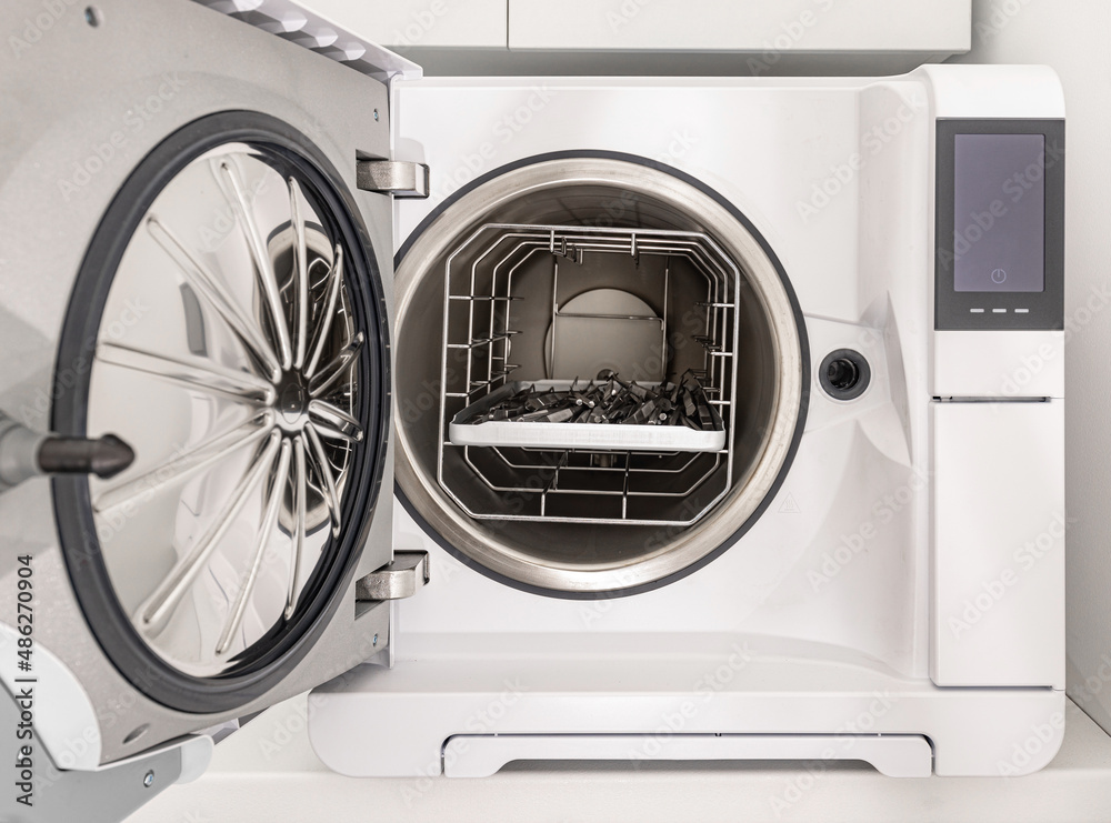 Photo of dental tools in sterilizer.