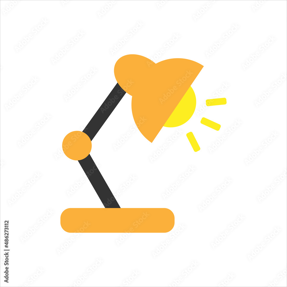 Table office lamp, desk lamp, electric lamp with light bulbs. Cartoon minimal style. Flat vector illustration Table office lamp, desk lamp, electric lamp with light bulbs. Cartoon minimal style. Flat vector illustration