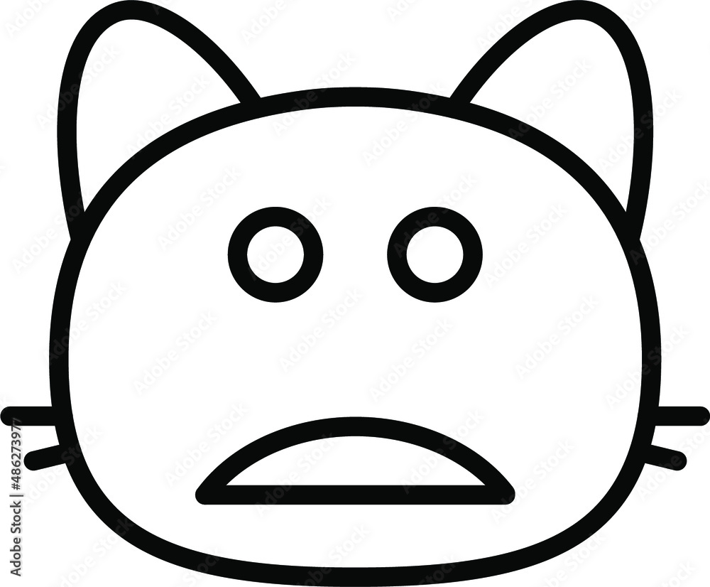 cat crying Line Icon