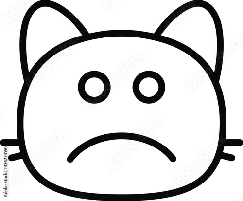 cat cry Line Icon