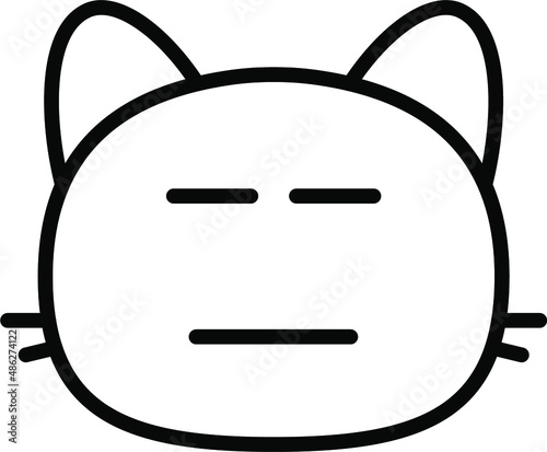 cat expressionless Line Icon