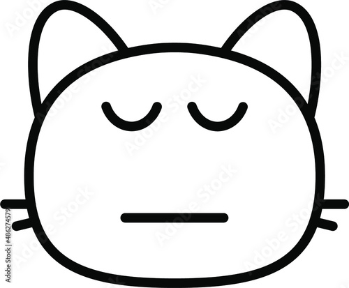 cat sleeping Line Icon