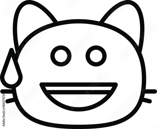 cat sweating Line Icon