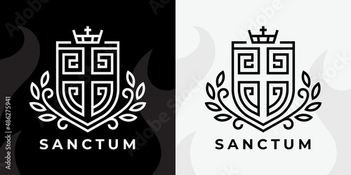 Fotografia, Obraz Christian cross shield logo