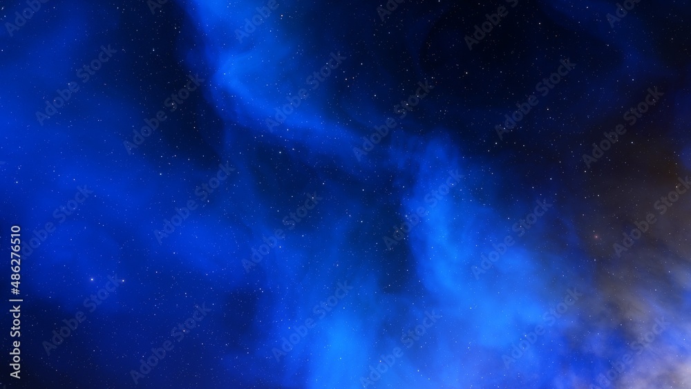 Science fiction illustrarion, deep space nebula, colorful space background with stars 3d render	
