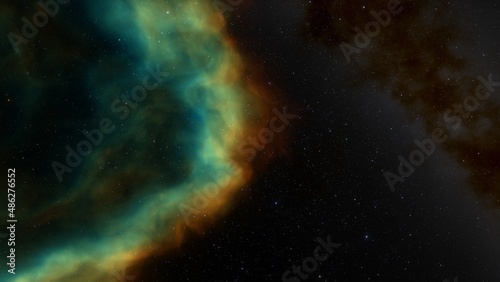 Science fiction illustrarion  deep space nebula  colorful space background with stars 3d render  