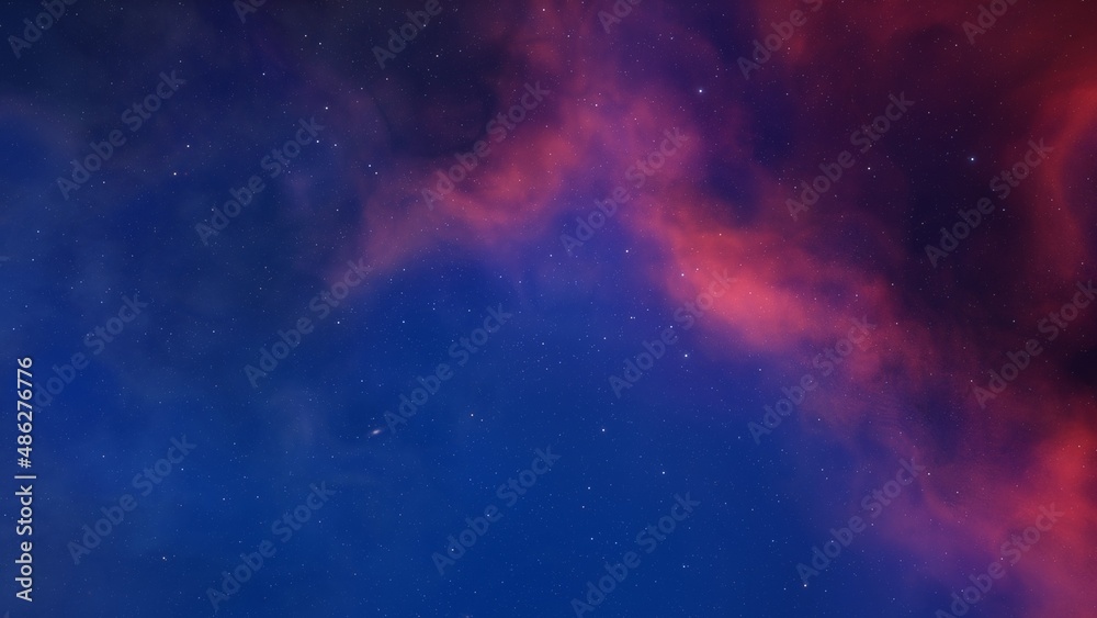 Fototapeta premium Science fiction illustrarion, deep space nebula, colorful space background with stars 3d render 