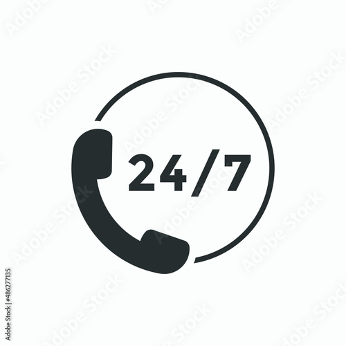 customer support icon. 24 hours call center icon vector
