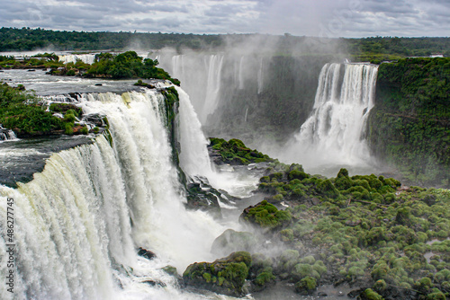 A view of the Devil s Throat at the Iguazu Falls taken from the Brazilian side.