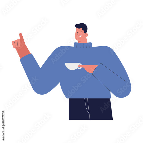 young man drinking coffee