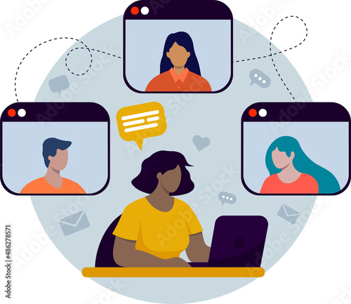 video conference concept illustration flat style