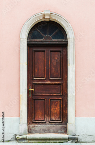 Carved wooden old door © konoplizkaya