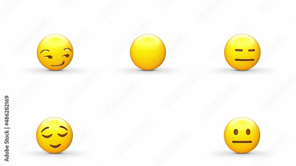 Set of Pocker Face Emoji Loop and transparent background in alpha 32bit ProRes