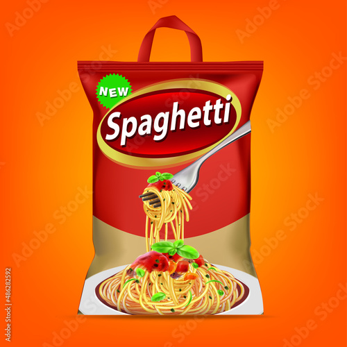 Packaging design for spaghetti.Vector Spaghetti and Packaging.