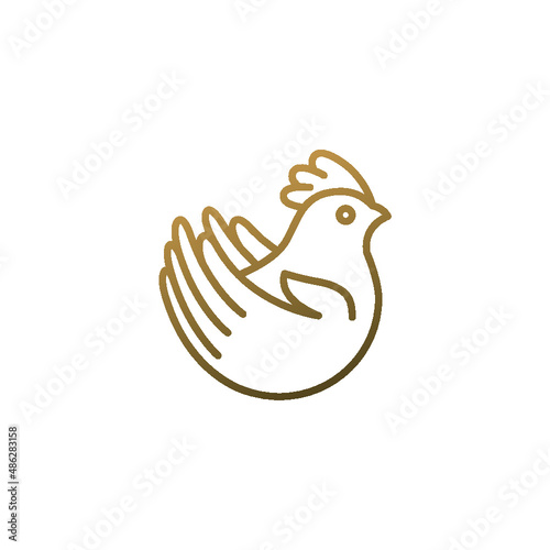 vector chicken logo on white background