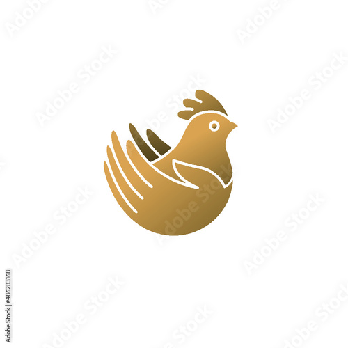 vector chicken logo on white background