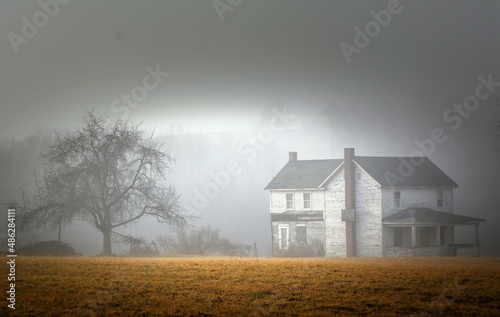 house in the fog