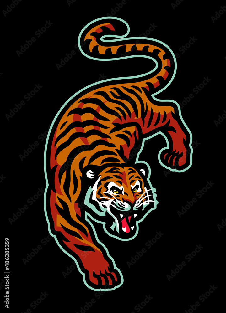 Angry Vector of Tiger Sport Mascot Angry Vector of Tiger Sport Mascot