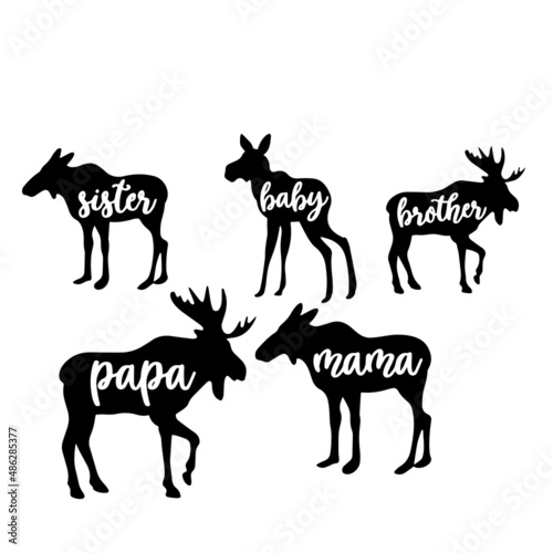 Tableau sur toile goat sister, goat baby, goat brother, goat papa, goat mama silhouette animals il