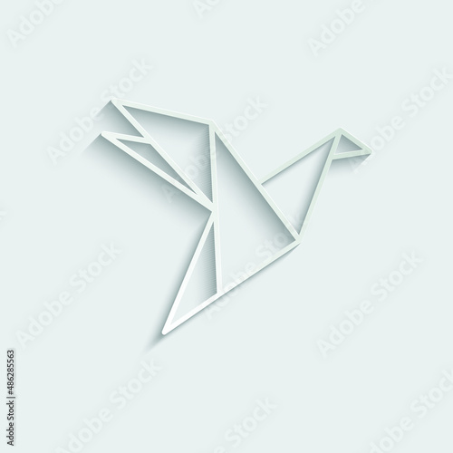 origami bird icon vector paper bird sign