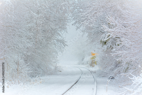 snow covered tracks