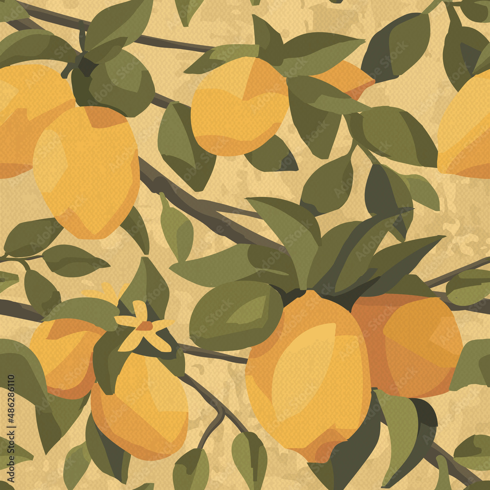 Seamless repeating pattern of lemons Seamless repeating pattern of lemons