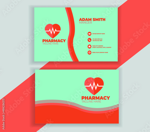 Fototapeta Naklejka Na Ścianę i Meble -  pharmacy business card template Design 