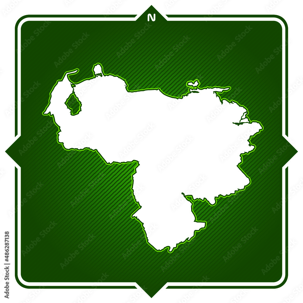 Vetor de simple outline map of venezuela do Stock | Adobe Stock