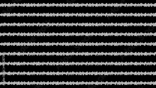 Stripes of changing white lines. Transparent background with alpha channel. Concept of white noise overlay, electronic signal.