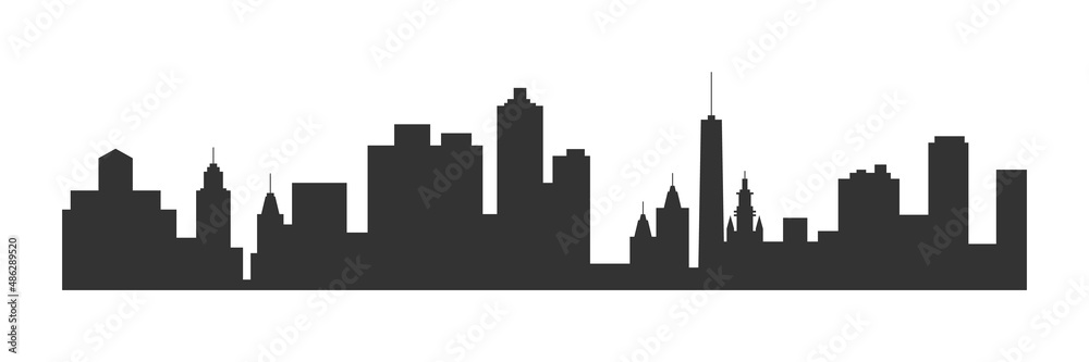 Skyline big town. City silhouette with skyscrapers.