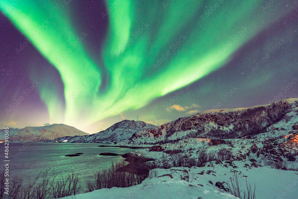 Aurora, northern light in Norway, chased on the islands Aurora, northern light in Norway, chased on the islands