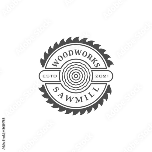 sawmill logo in vintage style