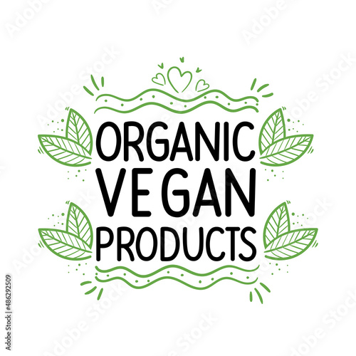 organic vegan products label
