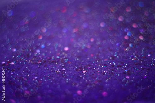 purple Sparkling Lights background, Abstract Christmas bright bokeh, color 2022 © Antonina Trushina