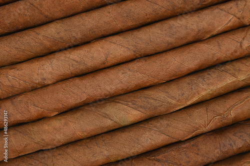 Cigarillos, twisted tobacco leaves, for backgrounds or textures