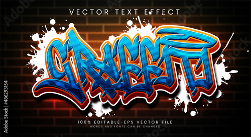 Slika na platnu Graffiti editable text style effect with gradient colors, fit for street art theme