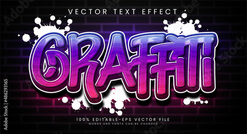 Graffiti editable text style effect with gradient colors, fit for street art theme.