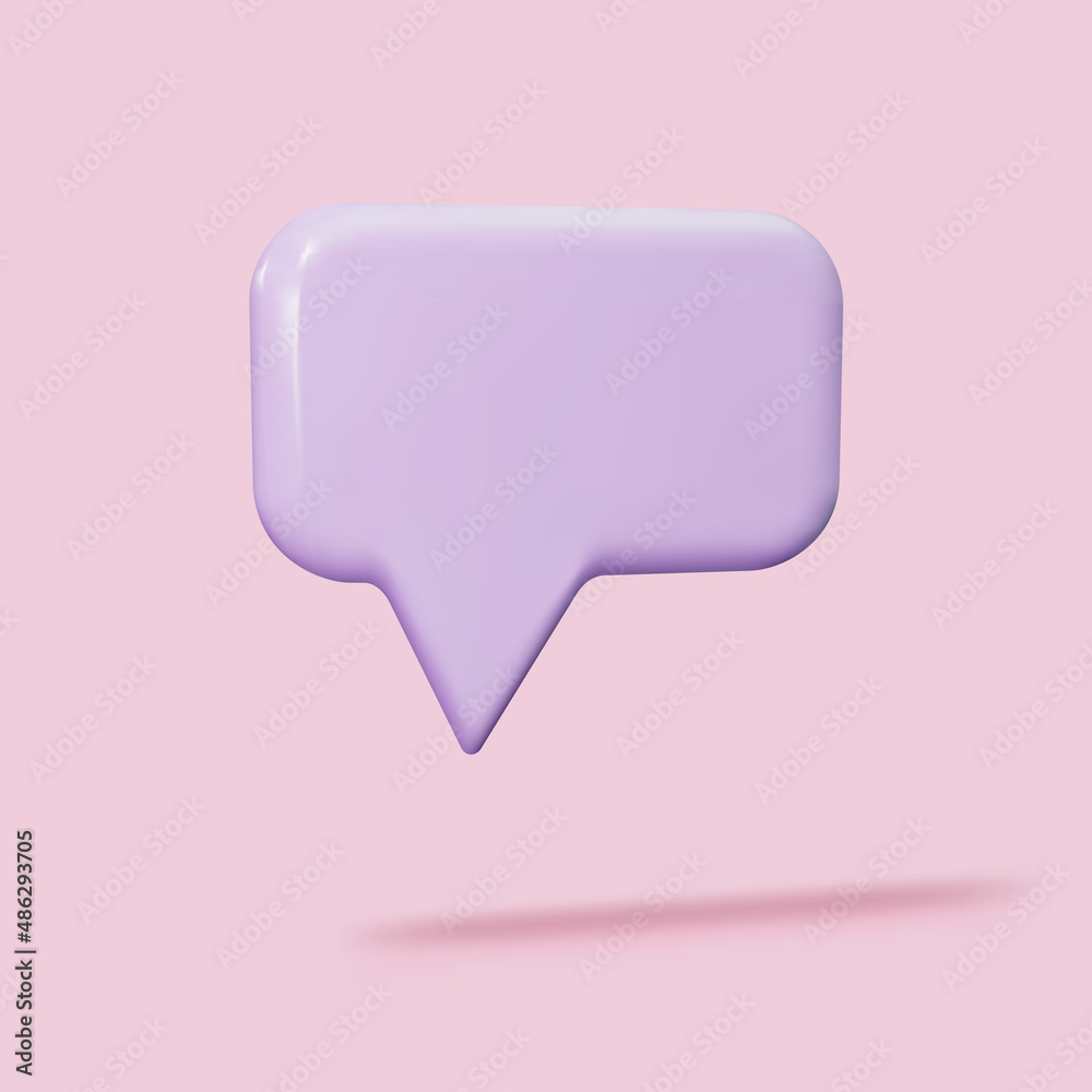 3D Minimal purpl chat bubble on pink background. concept of social media messages. Vector illustration. 3D Minimal purpl chat bubble on pink background. concept of social media messages. Vector illustration.